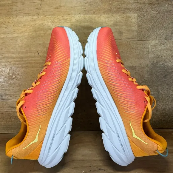 Hoka One One Rincon 3 Womens Sz 9.5 Running Shoes Sneakers Orange Yellow
