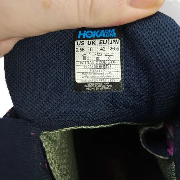 Hoka One One Women's 9.5B Purple Trail Code GTX Gore-Tex Hiking Boot Shoes