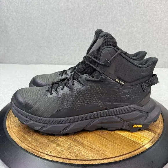 Hoka Trail Code GTX Boots Men's Size 10.5 Black Boots Hiking Gore-Tex Shoes
