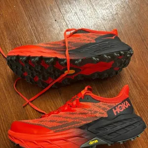 Hoka Vibram Trail Running Shoes - Red and Black