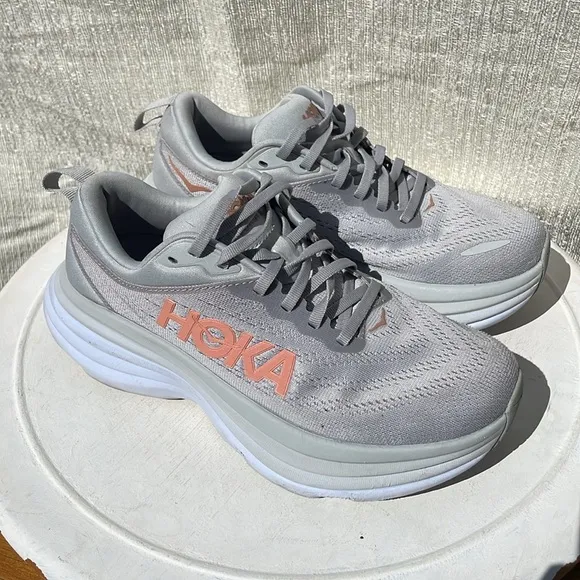 Hoka Women’s Bondi 8 Harbor Mist / Lunar Rock Sz 7D Wide also fits 7.5 Regular