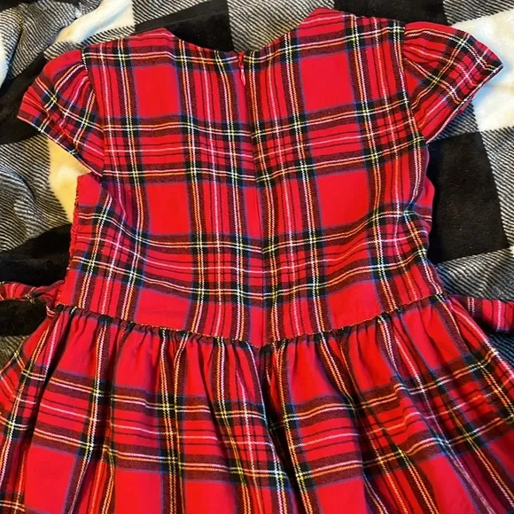 Holly Hastie London Holiday Festive Dress. Plaid Tartan with tie. Age 9-10