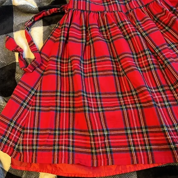 Holly Hastie London Holiday Festive Dress. Plaid Tartan with tie. Age 9-10