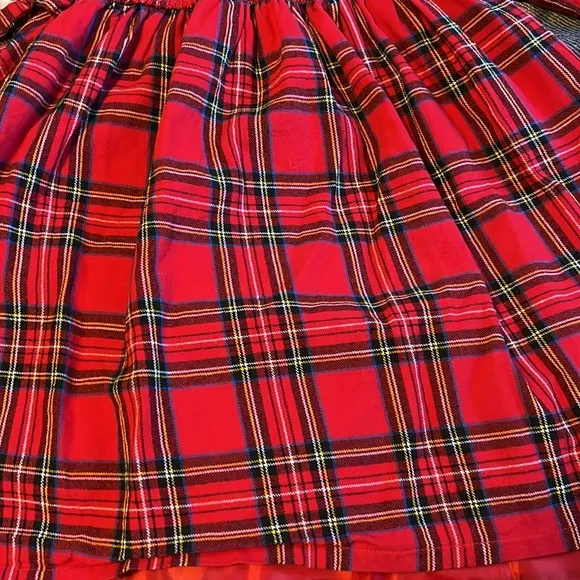 Holly Hastie London Holiday Festive Dress. Plaid Tartan with tie. Age 9-10