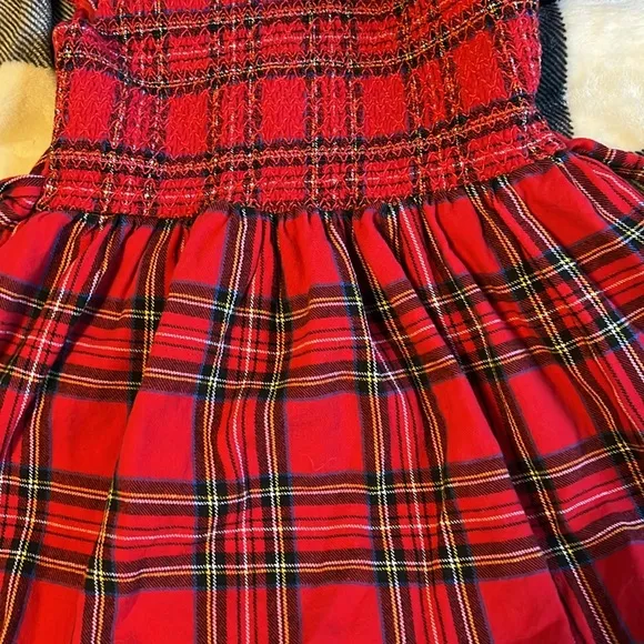 Holly Hastie London Holiday Festive Dress. Plaid Tartan with tie. Age 9-10