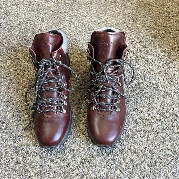 HOOD Rubber Co. Genuine Leather Waterproof Hiking Trail Boots Vibram Sole 9 New