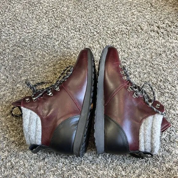 HOOD Rubber Co. Genuine Leather Waterproof Hiking Trail Boots Vibram Sole 9 New