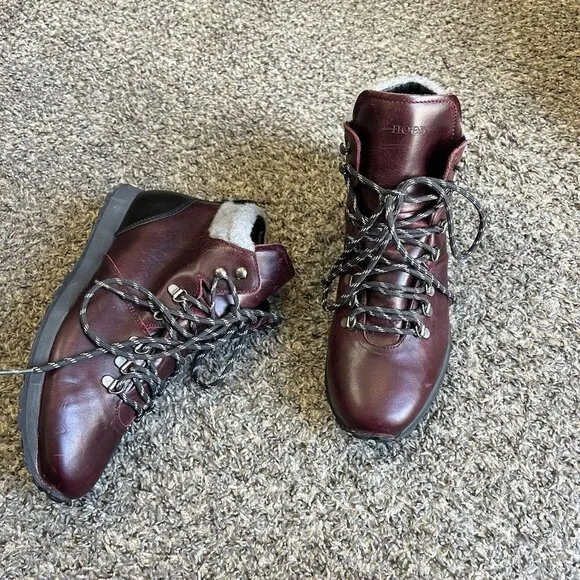 HOOD Rubber Co. Genuine Leather Waterproof Hiking Trail Boots Vibram Sole 9 New