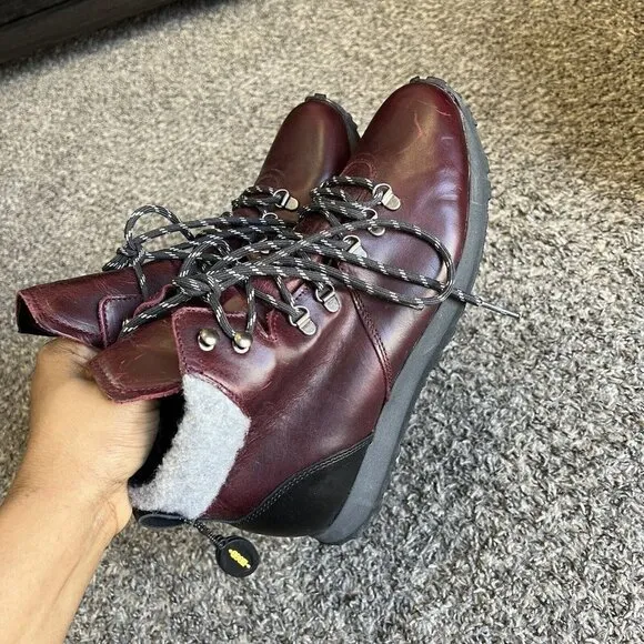 HOOD Rubber Co. Genuine Leather Waterproof Hiking Trail Boots Vibram Sole 9 New