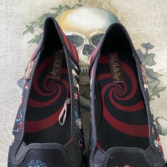 Hot Chocolate Freak Show Retro Vintage Inspired Slip-on Shoes, size 7