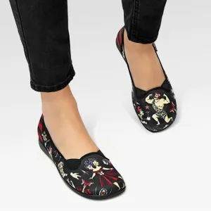 Hot Chocolate Freak Show Retro Vintage Inspired Slip-on Shoes, size 7