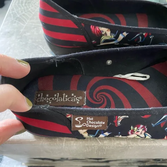 Hot Chocolate Freak Show Retro Vintage Inspired Slip-on Shoes, size 7