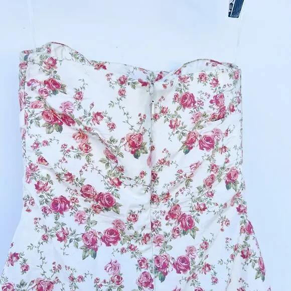 House of CB Jasmine Rose Mini Strapless Tube Top Bustier Short Dress Large