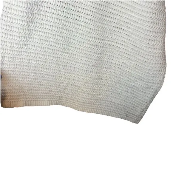 House Of Harlow 1960 Crochet Knit High Rise Straight Midi Skirt white Medium NWT