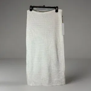 House Of Harlow 1960 Crochet Knit High Rise Straight Midi Skirt white Medium NWT