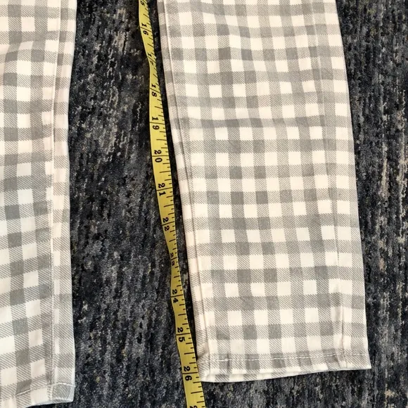 HP! Paige Verdugo Ankle Skinny Jeans Gingham Gray Women’s Size 26