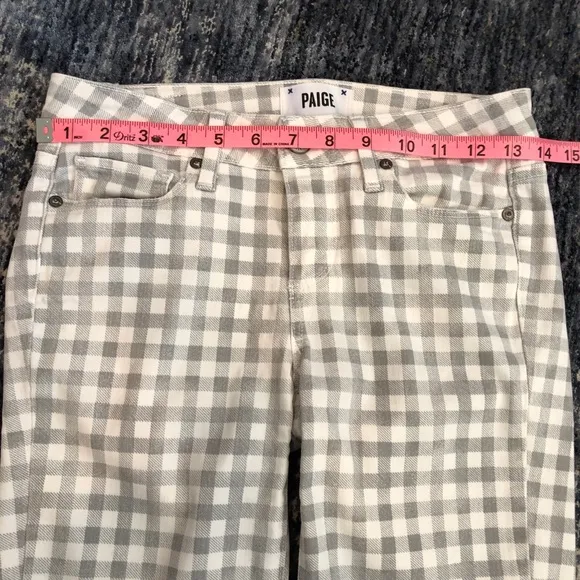 HP! Paige Verdugo Ankle Skinny Jeans Gingham Gray Women’s Size 26