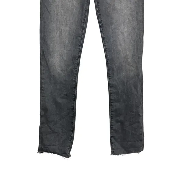 Hudson Crop Jeans Straight-Leg Cut High Rise Durable Denim Gray Women's 25 NWT