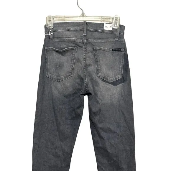 Hudson Crop Jeans Straight-Leg Cut High Rise Durable Denim Gray Women's 25 NWT
