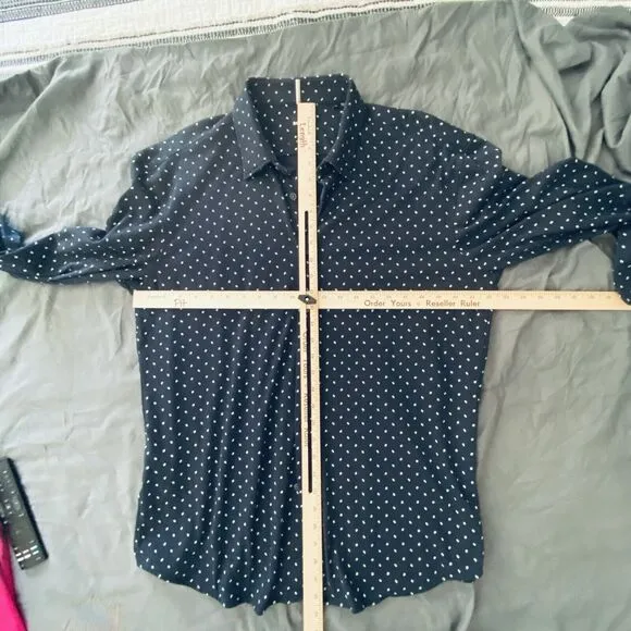 Hugo Boss Shirt Mens Size XXL Button Up Slim Fit Travel Performance Dress Navy