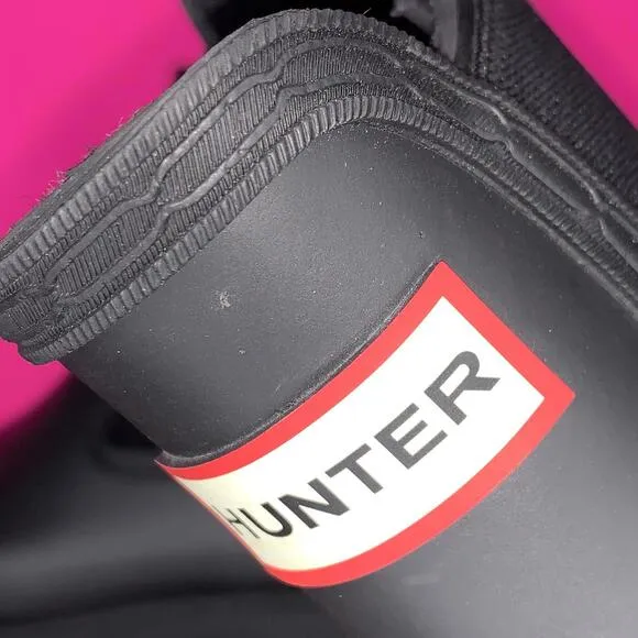 Hunter Commando Black Rubber Rain Chelsea Boot Sz 9