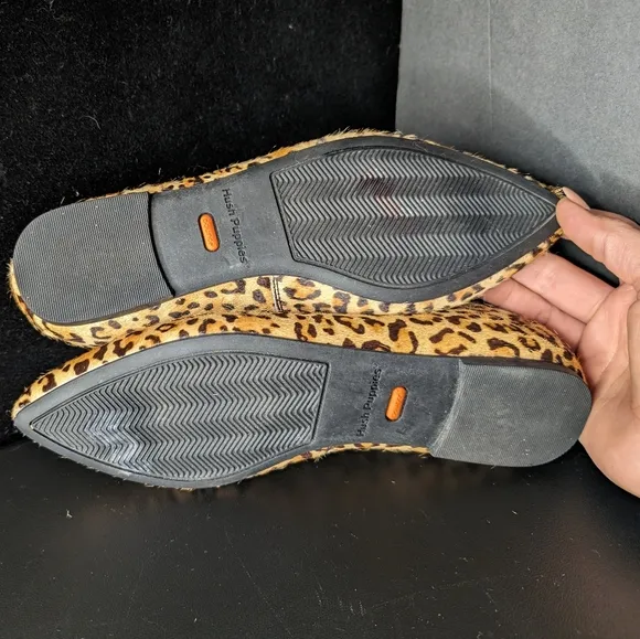 Hush Puppies NWOT 7 cheetah print genuine fur colorful tassel slip on loafers