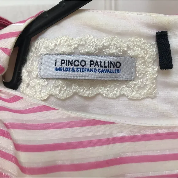 I Pinco Pallino Striped Pink Dress w Ribbons
