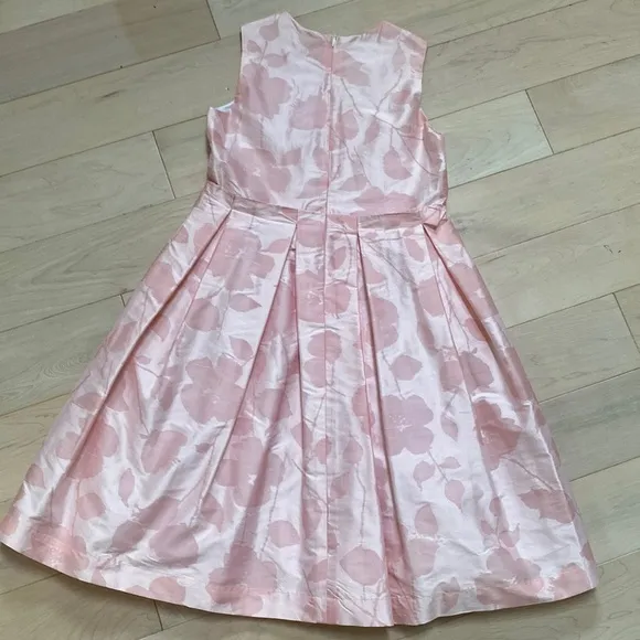 Il Gufo designer made in Italy girls pink floral silk pleated dress