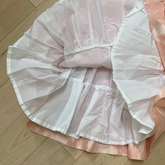 Il Gufo designer made in Italy girls pink floral silk pleated dress