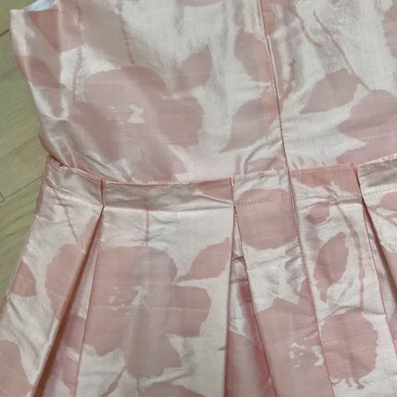 Il Gufo designer made in Italy girls pink floral silk pleated dress