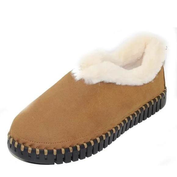 Ilse Jacobsen 9 Tulip 3150 Textile Women's Slip On Shoes Slippers Faux Fur Tan