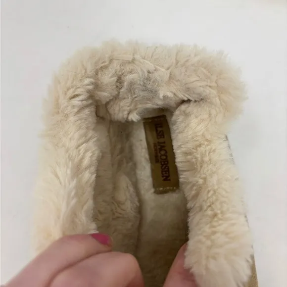 Ilse Jacobsen 9 Tulip 3150 Textile Women's Slip On Shoes Slippers Faux Fur Tan