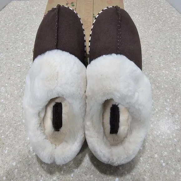 Ilse Jacobsen Faux Fur Slippers Tulip Chocolate Women’s Size 8.5