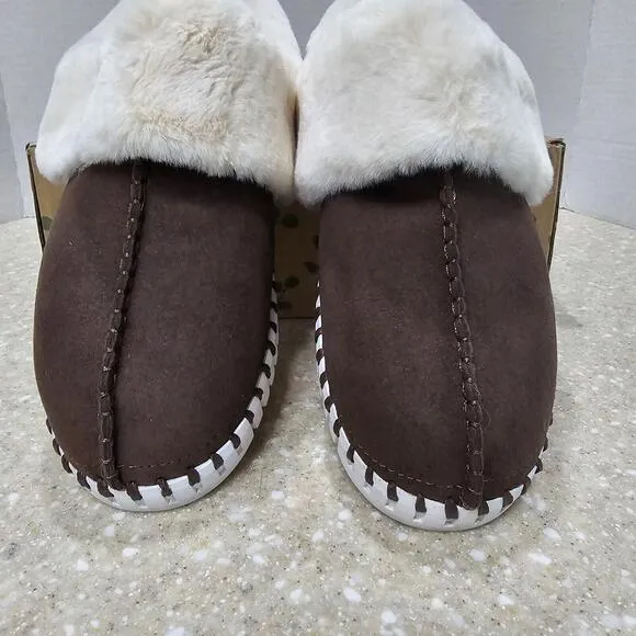 Ilse Jacobsen Faux Fur Slippers Tulip Chocolate Women’s Size 8.5