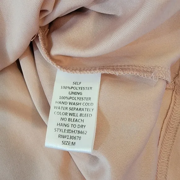 INA Pink and Gold Pleated Mini Dress Sz M Halterneck Y2K Swifty Minimalist Lined