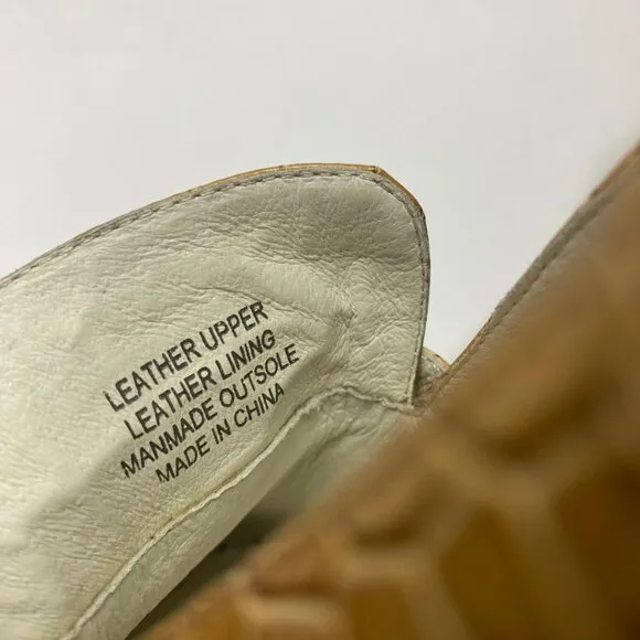 INTENTIONALLY BLANK Toronto Croc Embossed Loafer In Tan Size 6