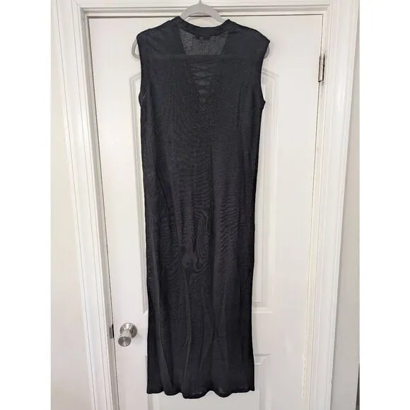 IRO Daisy Dress women's XS black midi ruching LINEN  minimalist