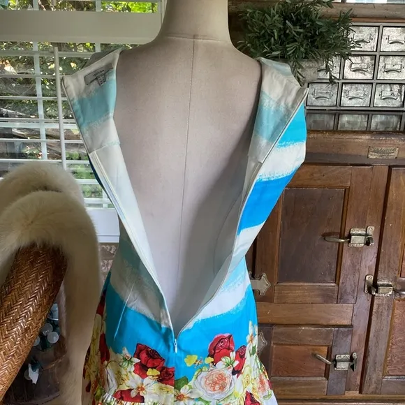 ISOLDA LUXURY MADE IN BRAZIL SLEEVELESS DRESS FLORAL 8 EXCELLENT