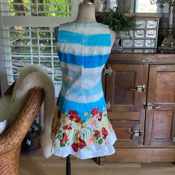 ISOLDA LUXURY MADE IN BRAZIL SLEEVELESS DRESS FLORAL 8 EXCELLENT