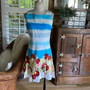 ISOLDA LUXURY MADE IN BRAZIL SLEEVELESS DRESS FLORAL 8 EXCELLENT