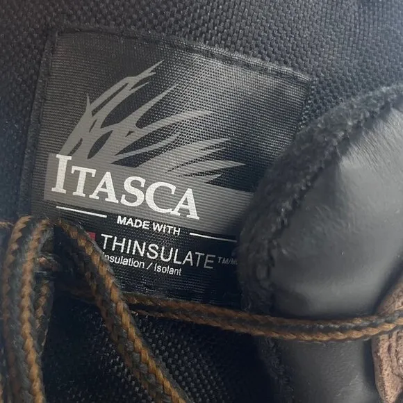 Itasca Mens Windsor Thinsulate Boots Winter Hunting Hiking Brown Black Size 9