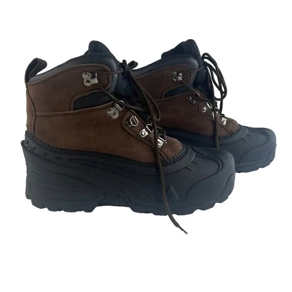Itasca Mens Windsor Thinsulate Boots Winter Hunting Hiking Brown Black Size 9