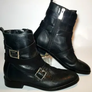 Ivanka ,Black leather women's riding boots, leather,size 6.5