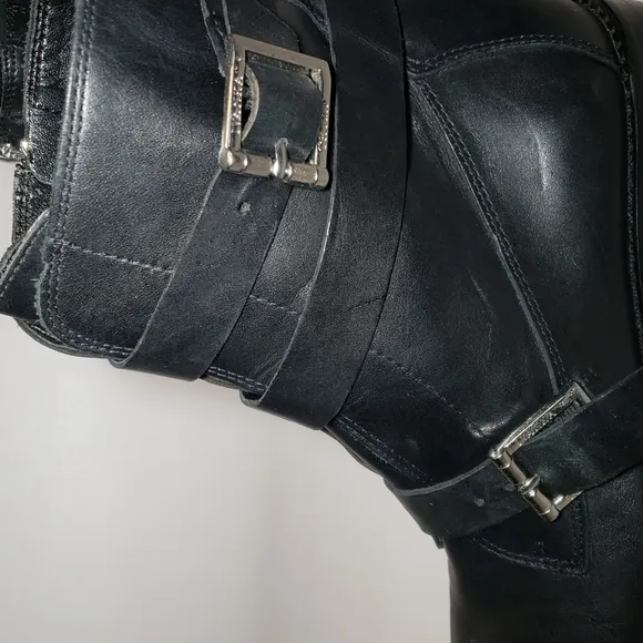 Ivanka ,Black leather women's riding boots, leather,size 6.5