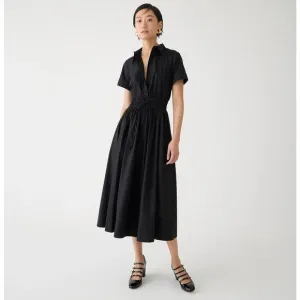 J. Crew Elena Shirtdress Cotton Poplin Black Drama Classic Minimalist US 6 NWT