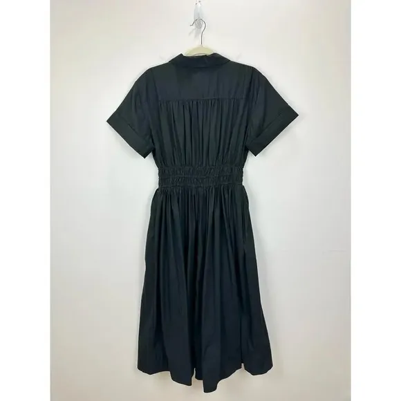 J. Crew Elena Shirtdress Cotton Poplin Black Drama Classic Minimalist US 6 NWT