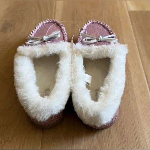 J. Crew Girls' Glitter Moccasin slippers - BS628 - Size 1 - NWT
