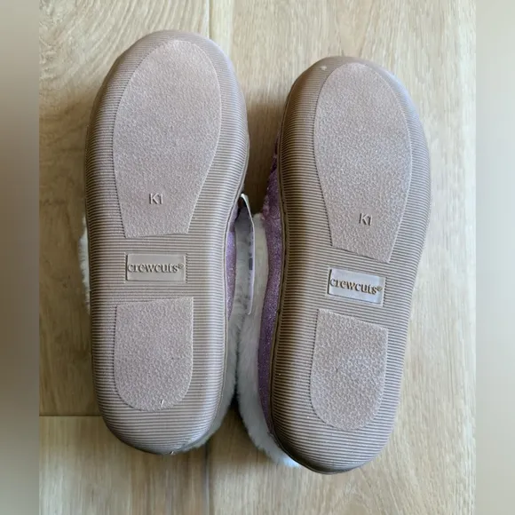 J. Crew Girls' Glitter Moccasin slippers - BS628 - Size 1 - NWT