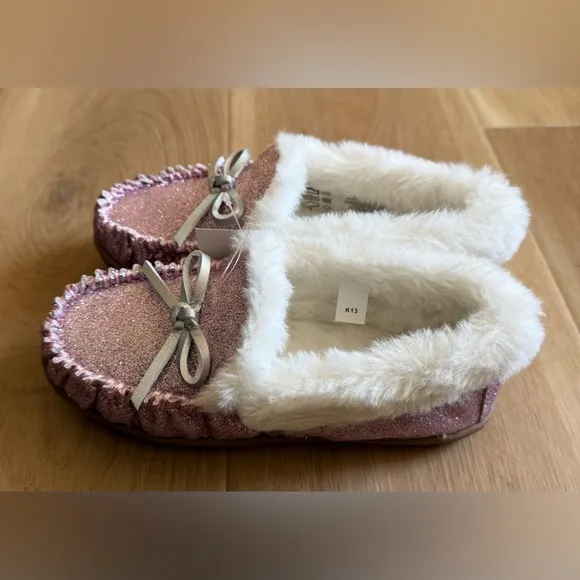 J. Crew Girls' Glitter Moccasin slippers - BS628 - Size 13 - NWT