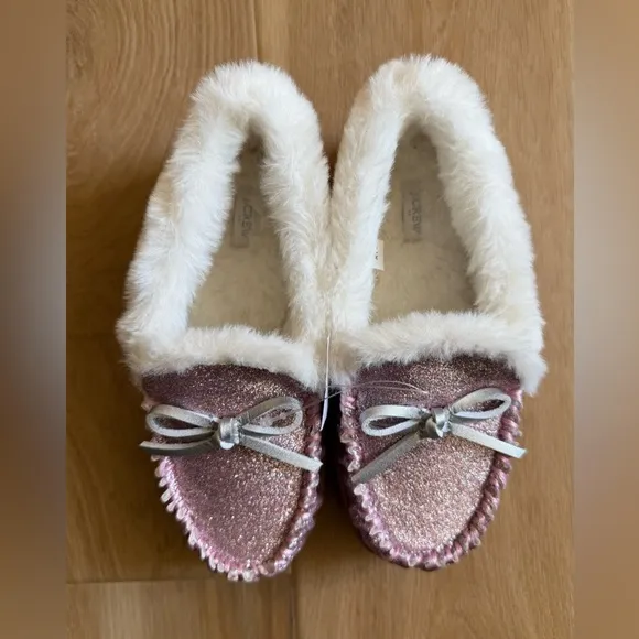 J. Crew Girls' Glitter Moccasin slippers - BS628 - Size 13 - NWT